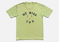 90s 'we miss you' flock lettering tee