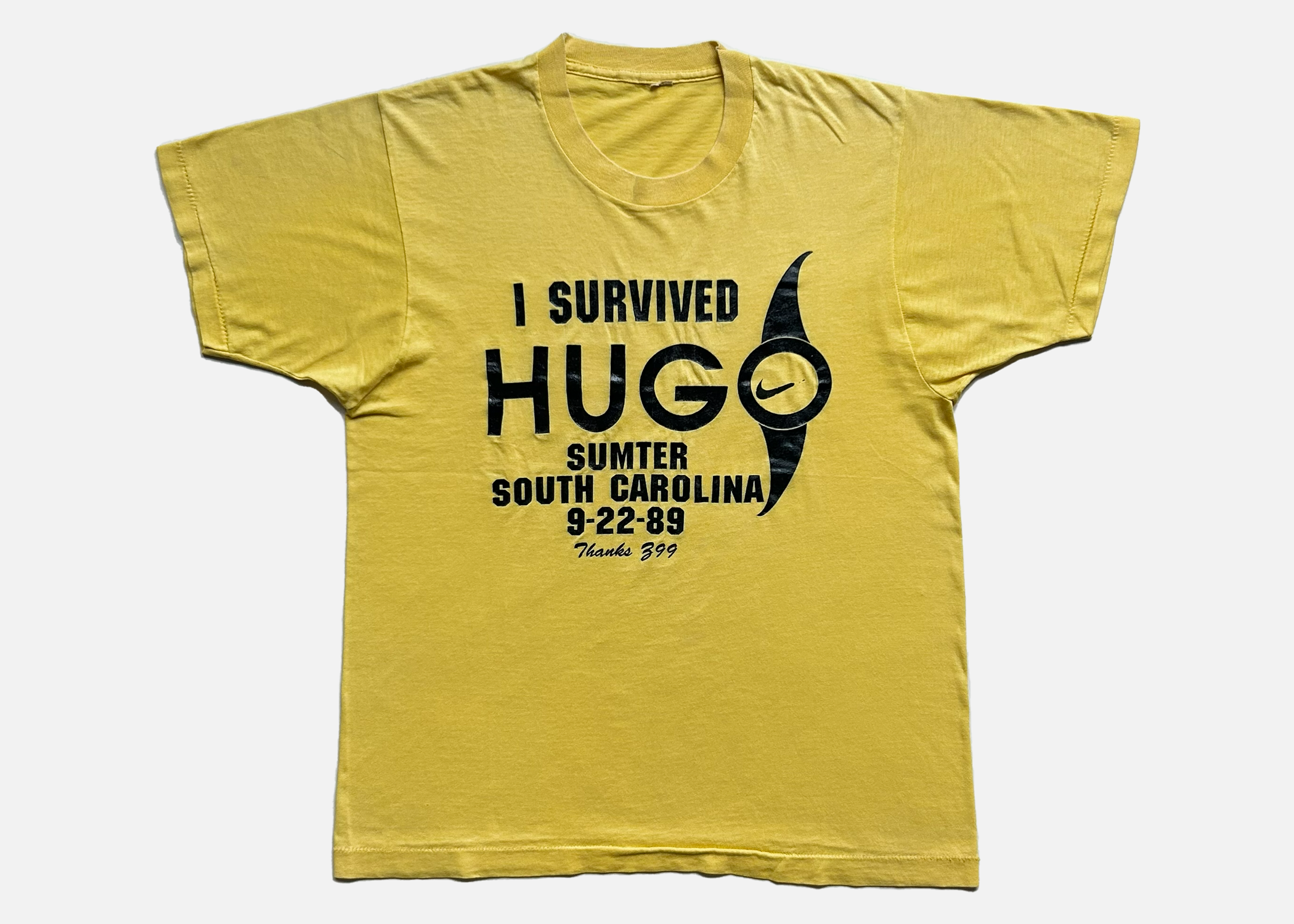 90s 'i survived hugo' paper thin tee