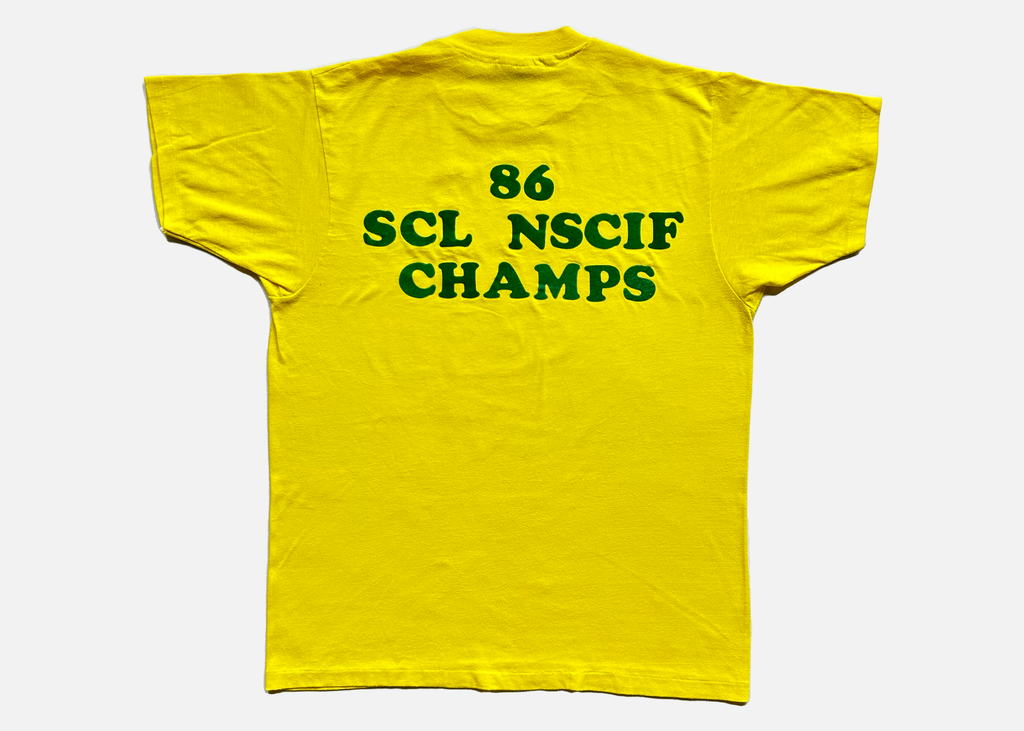 80s 'champs' flock lettering tee