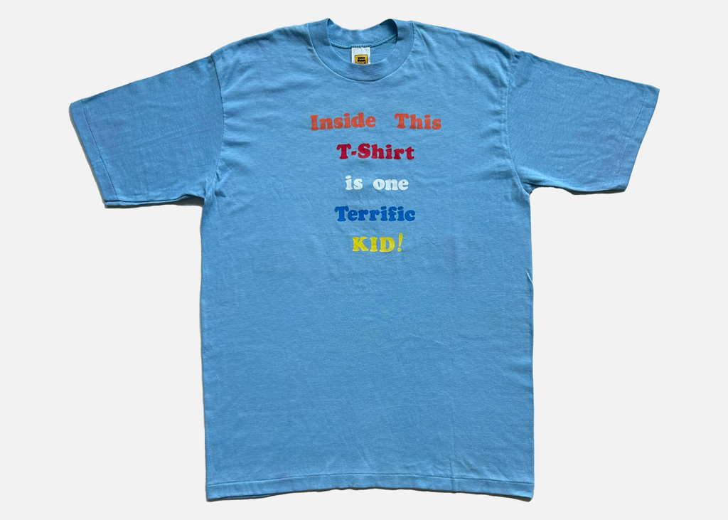 80s 'terrific kid' flock lettering tee